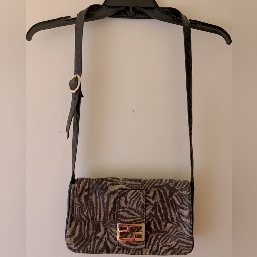 Dawli Women Handbag Genuine Leather Crossbody Bag Animal Print Vintage Made USA
